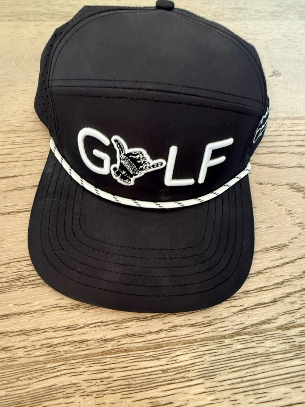 GOLF Black Rope-Trim Performance Baseball Cap
